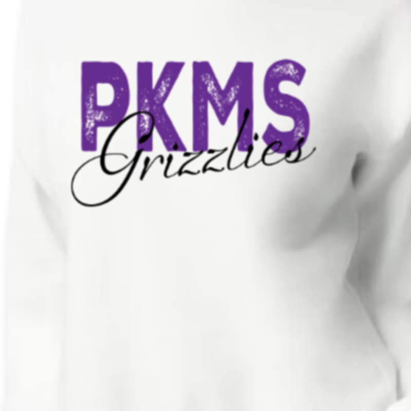 PKMS Grizzlies Cursive [White Gildan Softstyle Tee, White Gildan: Crewneck or Hoodie]  Main Image